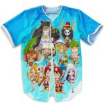 Adorable Chibi Mugiwara Pirate Members Baseball Shirt