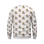 Adorable Luffy And Chopper Chibi Pattern White Sweater