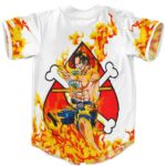 Awesome Fire Fist Portgas D. Ace White Baseball Uniform