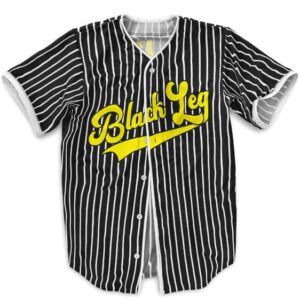 Black Leg Vinsmoke Sanji Logo Striped Black Baseball Jersey