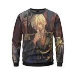 Black Leg Vinsmoke Sanji Smoking Art Badass Sweater