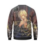 Black Leg Vinsmoke Sanji Smoking Art Badass Sweater