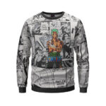 Bruised And Bloody Zoro Comic Strip Art Epic Sweatshirt