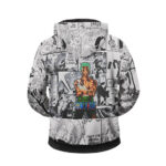 Bruised and Bloody Zoro Comic Strip Art Epic Zip Hoodie
