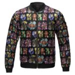 Chibi Straw Hat Pirate Members Pattern Bomber Jacket