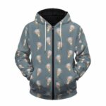 Cute Tony Tony Chopper Pattern Design Zip Up Hoodie