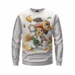 Cute Tony Tony Chopper Wearing Cow Costume Crewneck Sweatshirt