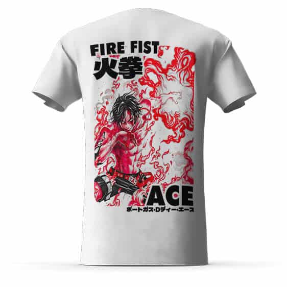 Fire Fist Portgas D Ace Graphic Art White Shirt