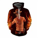 Funny One Piece Fiery D. Ace Cool Art Style Full Print 3D Design Hoodie