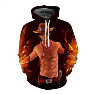 Funny One Piece Fiery D. Ace Cool Art Style Full Print 3D Design Hoodie