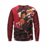 Furious Luffy Fourth Gear Form Red Crewneck Sweater