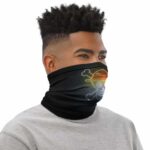 Glowing Skull And Crossbones Straw Hat Logo Neck Gaiter
