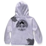 Great Wave Kanagawa Luffy Monochrome Kids Hoodie