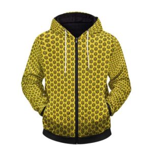 Heart Pirates Jolly Roger Pattern Yellow Zip Up Hoodie