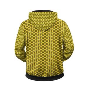 Heart Pirates Jolly Roger Pattern Yellow Zip Up Hoodie