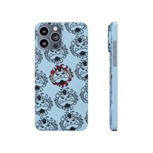 Jinbe Face Pattern Light Blue iPhone 13 Fitted Case