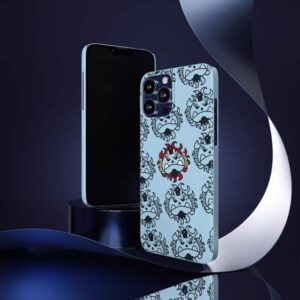 Jinbe Face Pattern Light Blue iPhone 13 Fitted Case