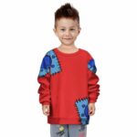 Wano Arc Luffy Red Kimono Cosplay Kids Sweatshirt