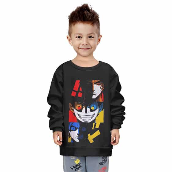 Ace Luffy Sabo Tri-Color Minimalist Kids Sweater
