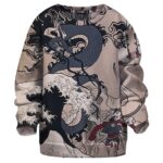 Luffy & Kaidou Battle Japanese Art Kids Sweatshirt