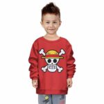 Straw Hat Pirate Classic Logo Red Kids Sweater
