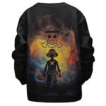 One Piece Luffy Straw Hat Logo Black Kid Sweater