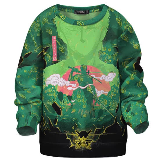 Roronoa Zoro Swordsman Vibrant Art Kids Sweater