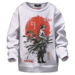 Red Moon Roronoa Zoro Traditional Art Kids Sweater