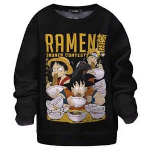 Goku Luffy Naruto Eating Ramen Kids Sweatshirt