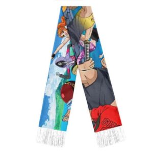 Luffy And Straw Hat Pirates Crew Wallpaper Art Wool Scarf