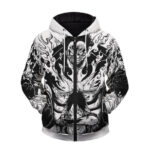 Luffy Gear Fourth Snakeman Manga Drawing Dope Zip Up Hoodie