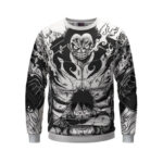 Luffy Gear Fourth Snakeman Manga Monochrome Art Sweater