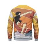 Luffy Summer Surfing Artwork Unique Crewneck Sweater