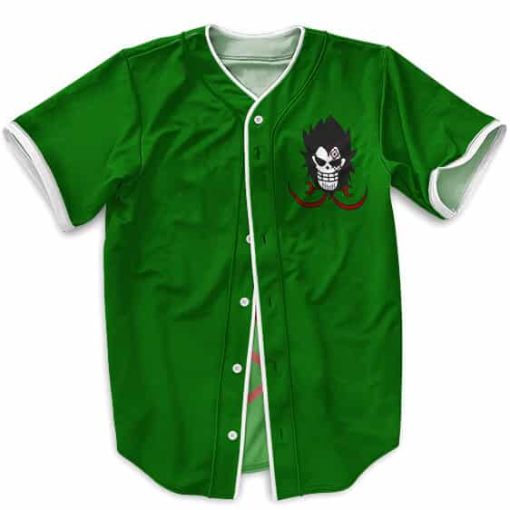 Monkey D. Dragon Logo And Face Tattoo Green Baseball Shirt
