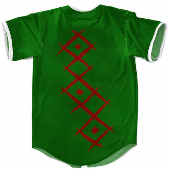 Monkey D. Dragon Logo And Face Tattoo Green Baseball Shirt