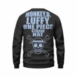 Monkey D. Luffy Chibi Art Straw Hat One Piece Black Sweater