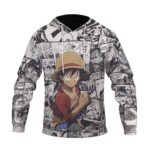 Monkey D. Luffy Comic Manga Strip Design Stylish Hoodie