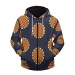 Monkey D. Luffy Dressrosa Arc Sunflower Cosplay Zip Up Hoodie