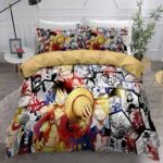 Monkey D. Luffy One Piece Comic Scene Illustration Bed Set