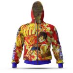 Monkey D. Luffy Red Hawk Fire Punch Zipper Hoodie