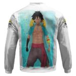 Mugiwara Pirates Luffy Fan Art White Bomber Jacket