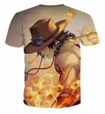 One Piece Ace Burning Flame 3D Print Vibrant T-shirt