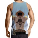 One Piece Ace on Fire White Beard Tattoo Back Tank Top