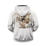 One Piece Anime Series Characters Artwork White Zip Hoodie