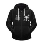 One Piece Anime Series Skull Logo Art Black Zipper Hoodie