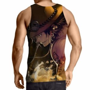 One Piece Awesome Ace Fire Fist Burning Around Tank Top