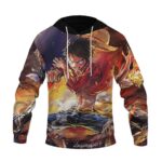 One Piece Blood Brothers Luffy Ace Sabo Painting Art Hoodie