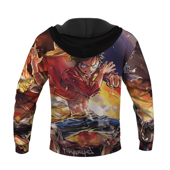 One Piece Blood Brothers Luffy Ace Sabo Painting Art Hoodie