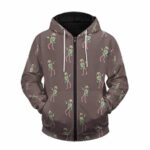 One Piece Brook With Electric Guitar Pattern Cool Zip Hoodie