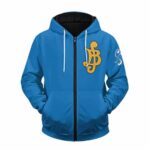 One Piece Cheerful Nami The Cat Burglar Blue Zip Up Hoodie